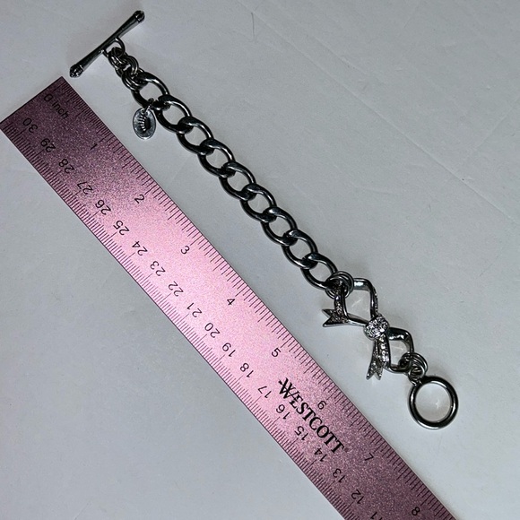 Vintage Juicy Couture Silver Chain Bracelet with Bling Bow - Picture 15 of 15